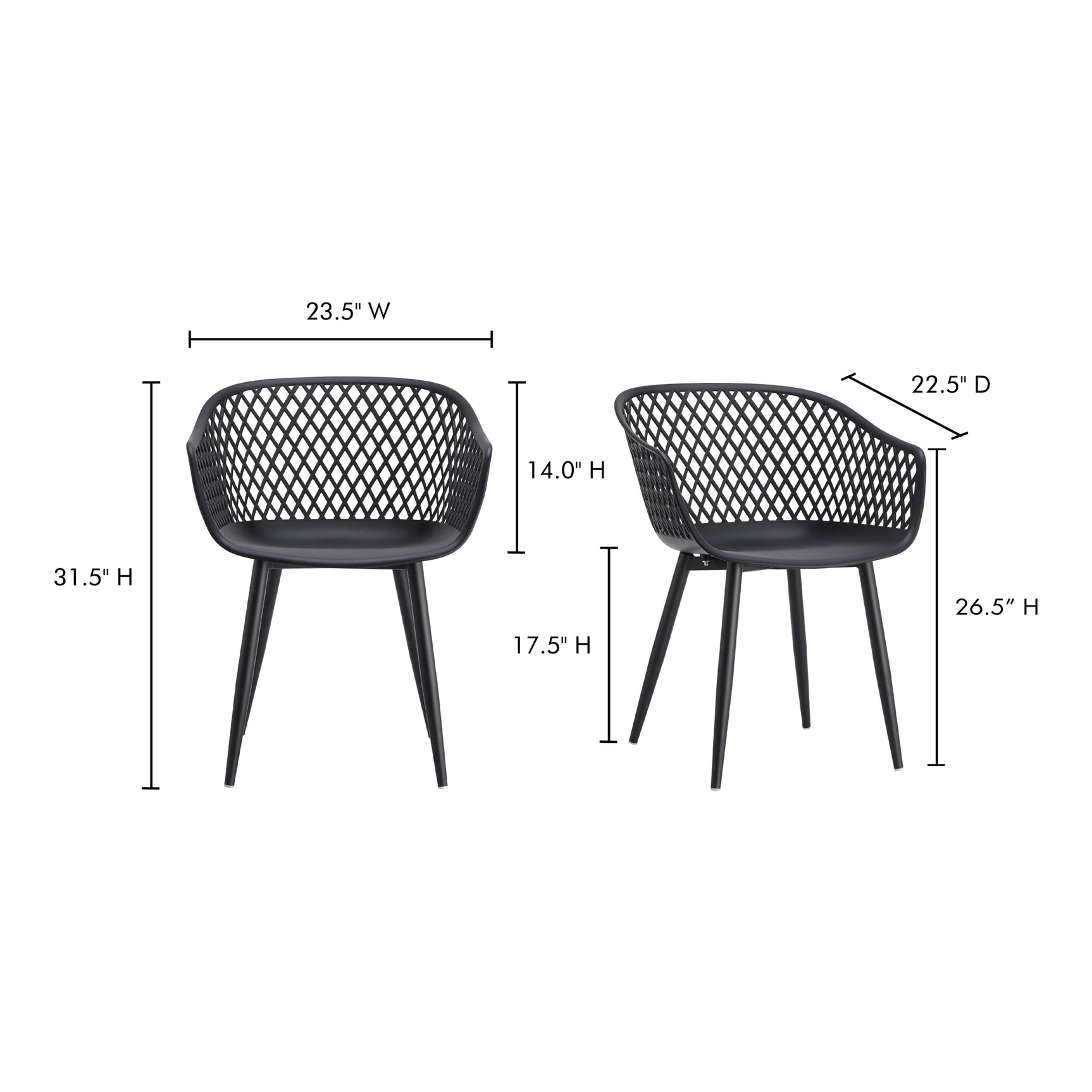 Piazza Black Outdoor Chair (Set of 2) - Ornate Home