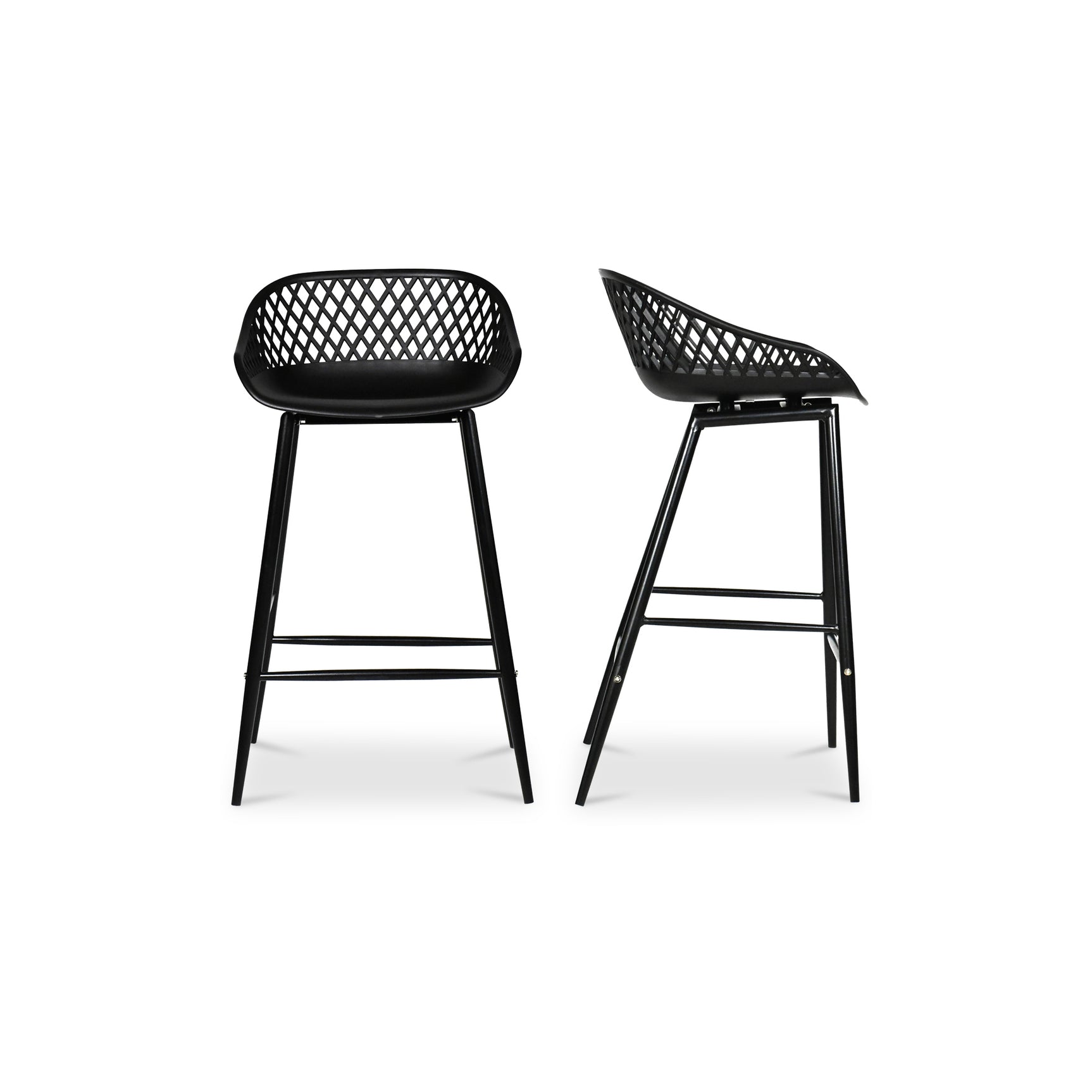 Piazza Black Outdoor Counter Stool (Set of 2) - Ornate Home
