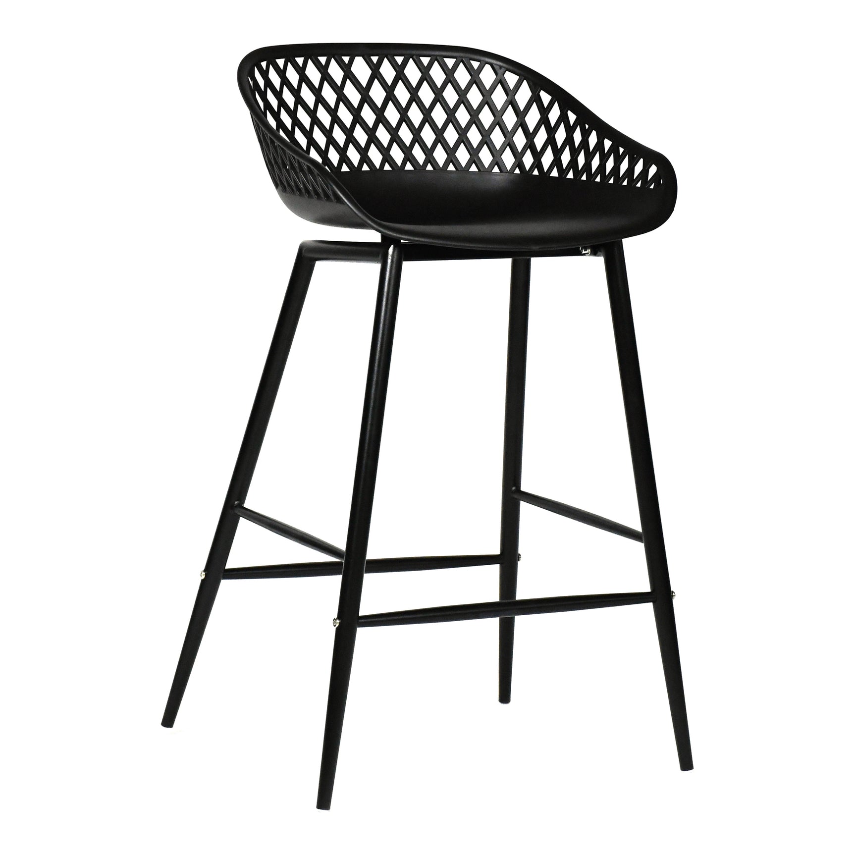 Piazza Black Outdoor Counter Stool (Set of 2) - Ornate Home