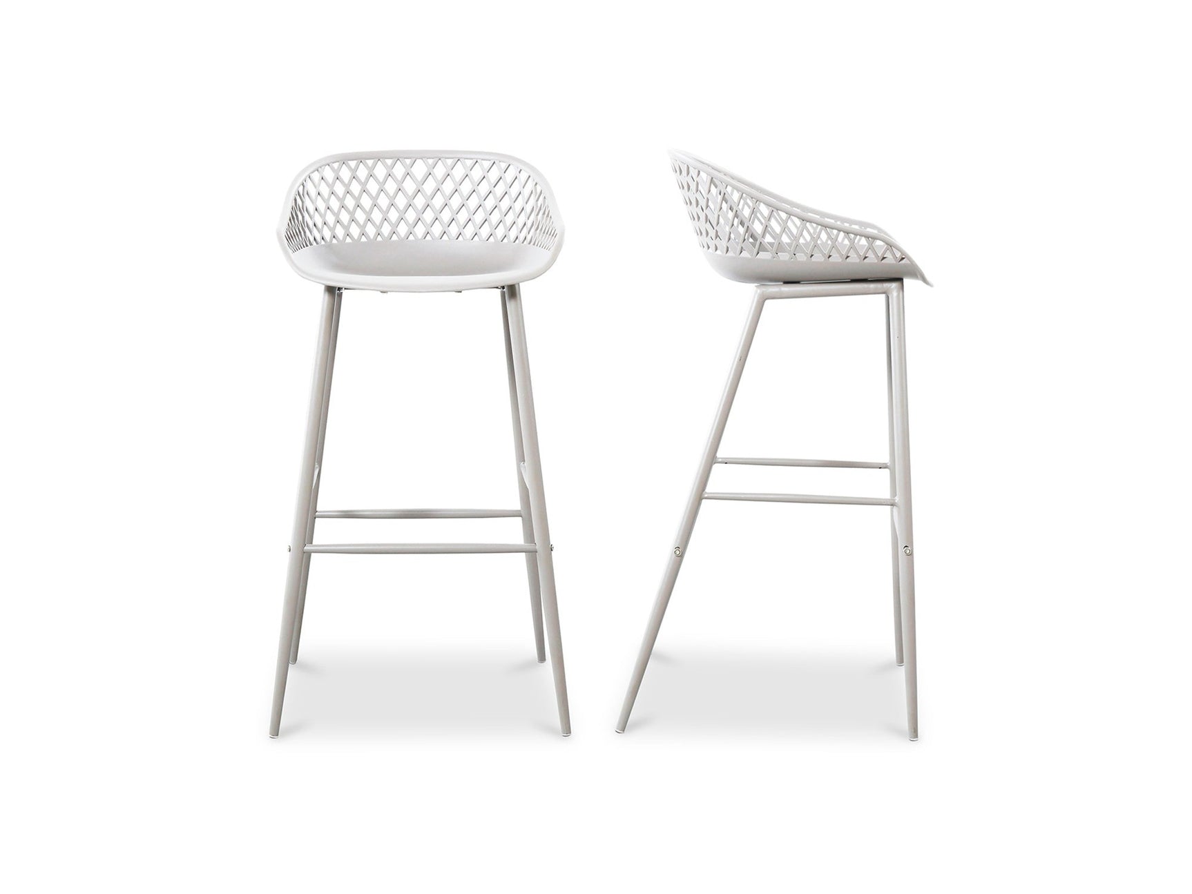 Piazza White Outdoor Barstool (Set of 2) - Ornate Home