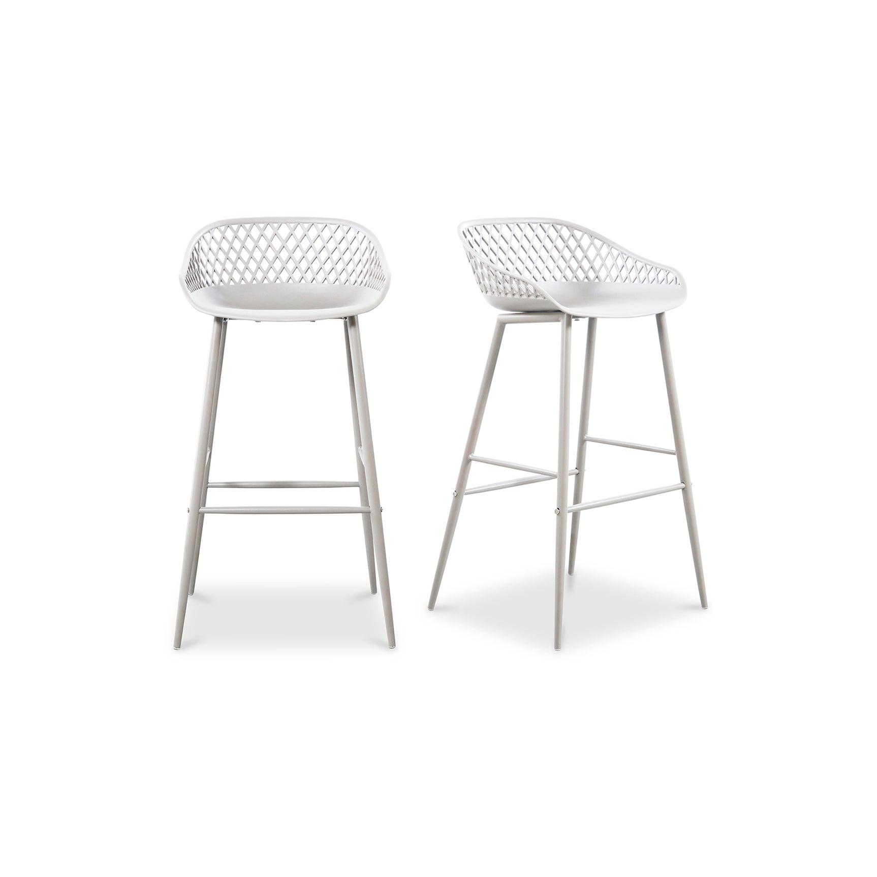 Piazza White Outdoor Barstool (Set of 2) - Ornate Home