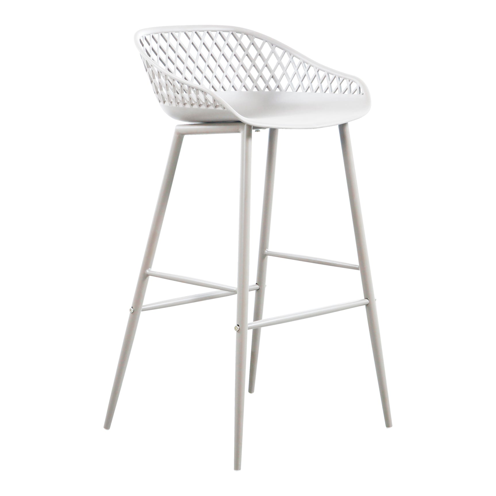 Piazza White Outdoor Barstool (Set of 2) - Ornate Home