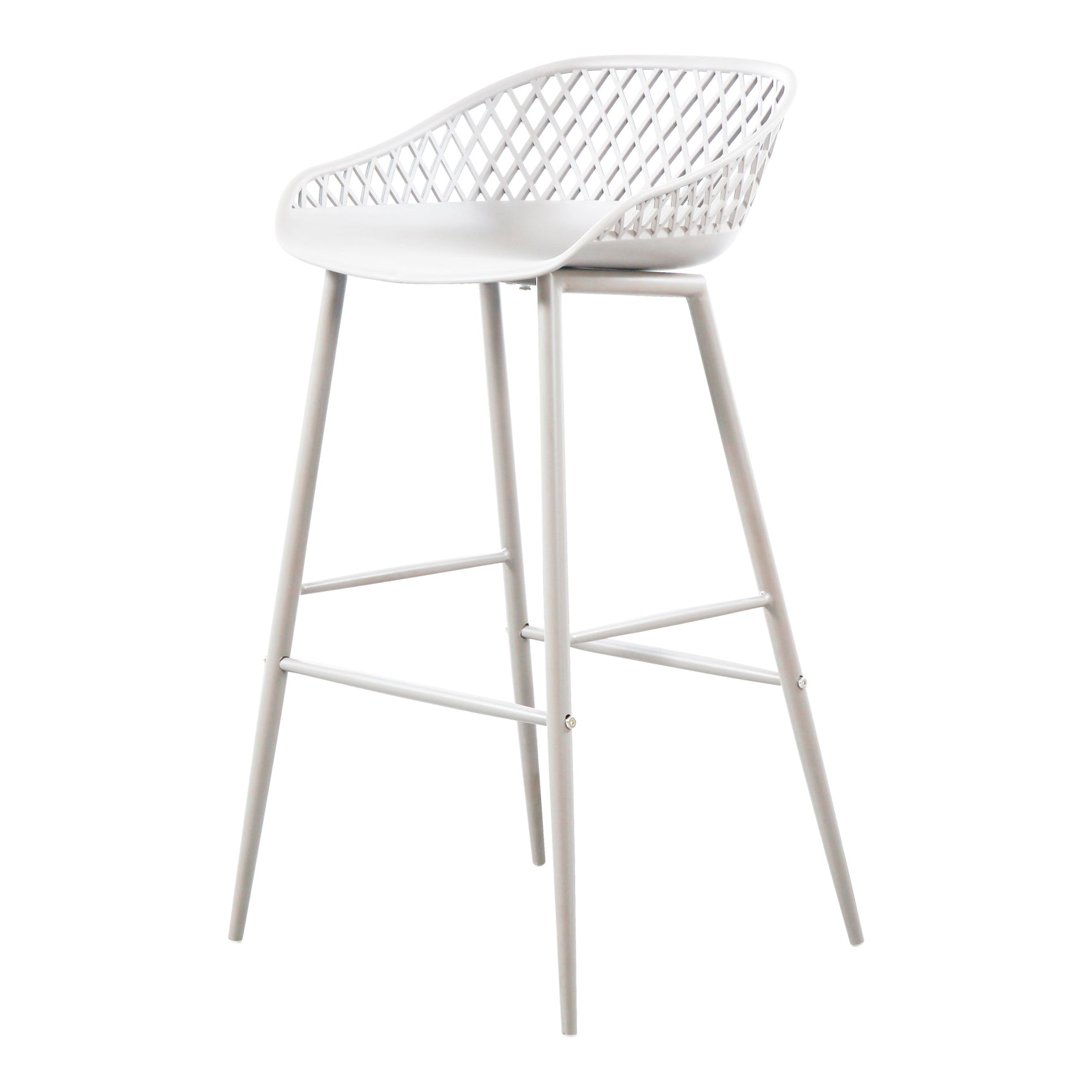 Piazza White Outdoor Barstool (Set of 2) - Ornate Home