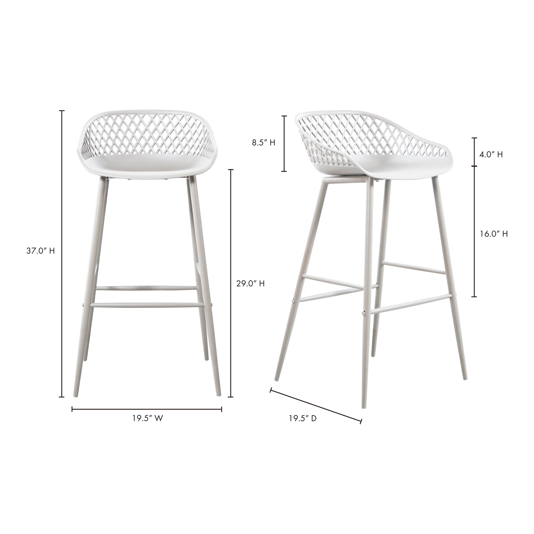 Piazza White Outdoor Barstool (Set of 2) - Ornate Home
