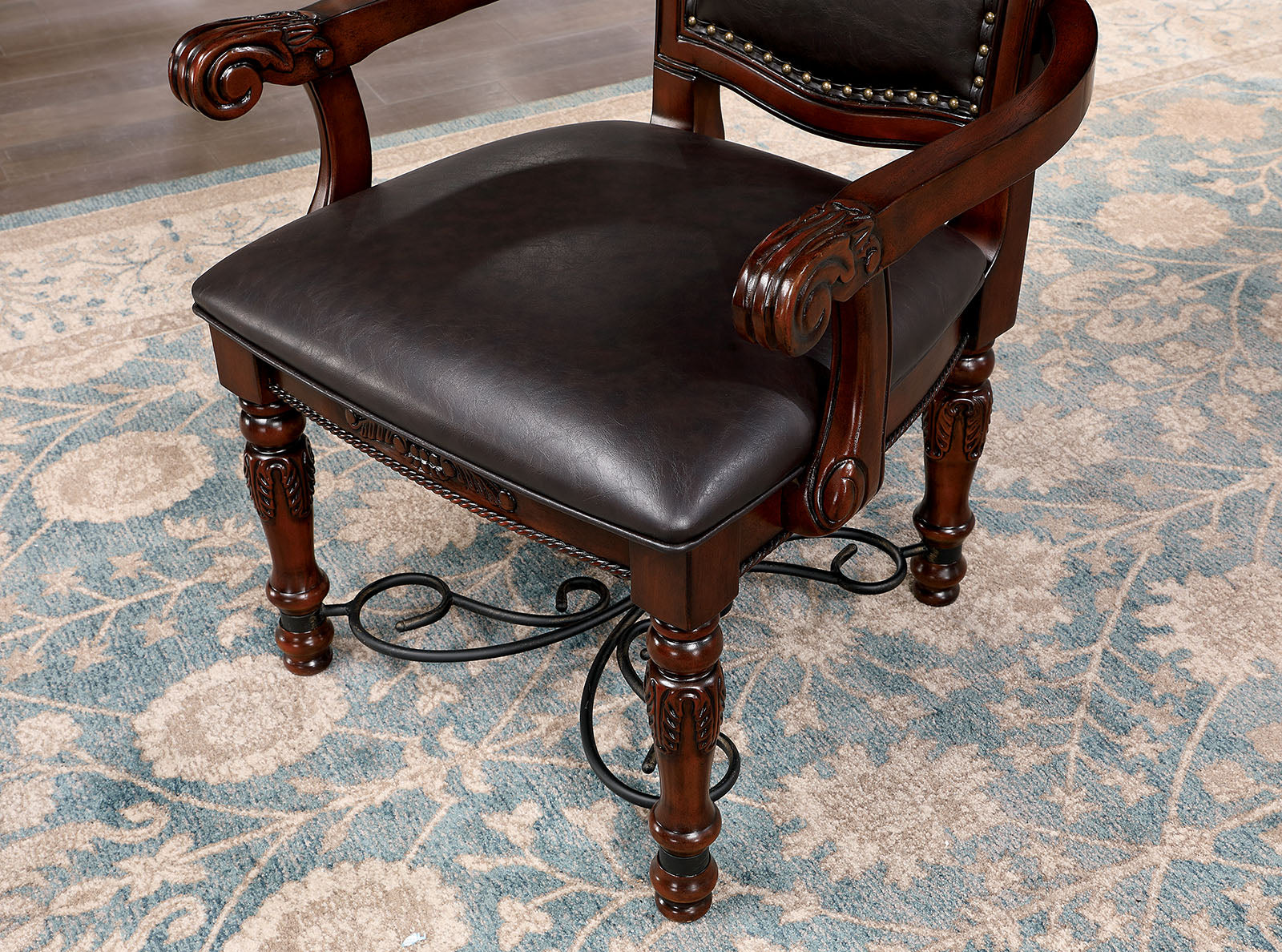 Picardy Brown Cherry/Black 7 Pc. Dining Room Set - Ornate Home