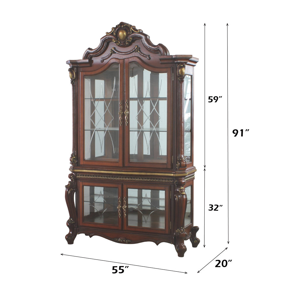 Picardy Cherry Oak Curio Cabinet - Ornate Home