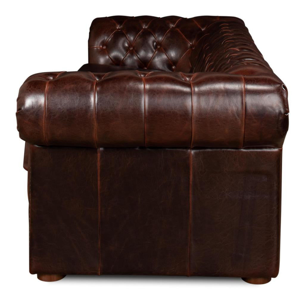 Piccadilly Brown Sofa Club Leather - Ornate Home