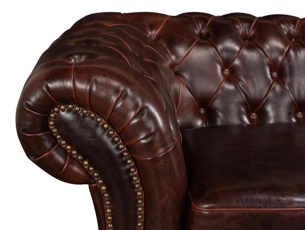 Piccadilly Brown Sofa Club Leather - Ornate Home