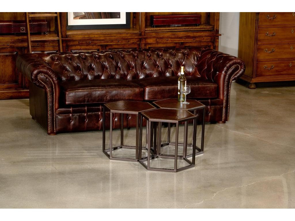 Piccadilly Brown Sofa Club Leather - Ornate Home