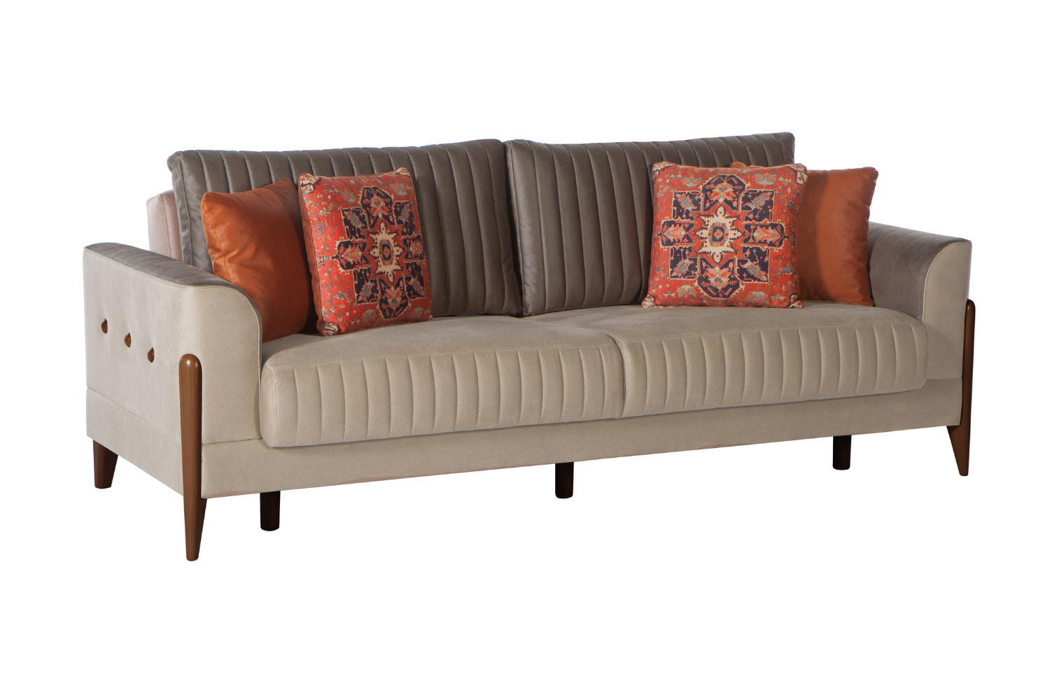 Piero Beige/Orange Living Room Set - Ornate Home