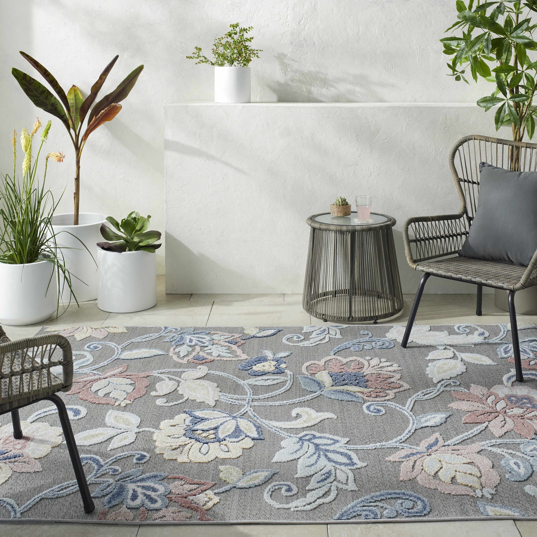 Piers Gray Outdoor Area Rug - Clearance - Ornate Home