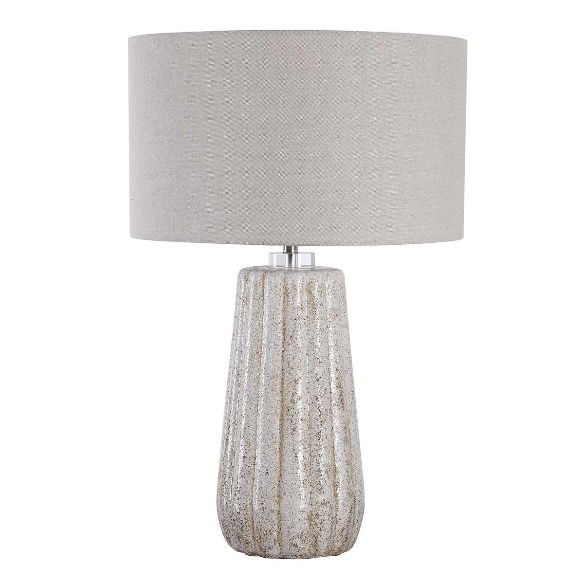 Pikes Stone-Ivory Brown/White Table Lamp - Ornate Home