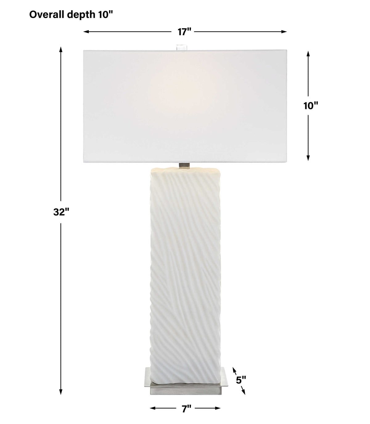 Pillar White Marble Table Lamp - Ornate Home