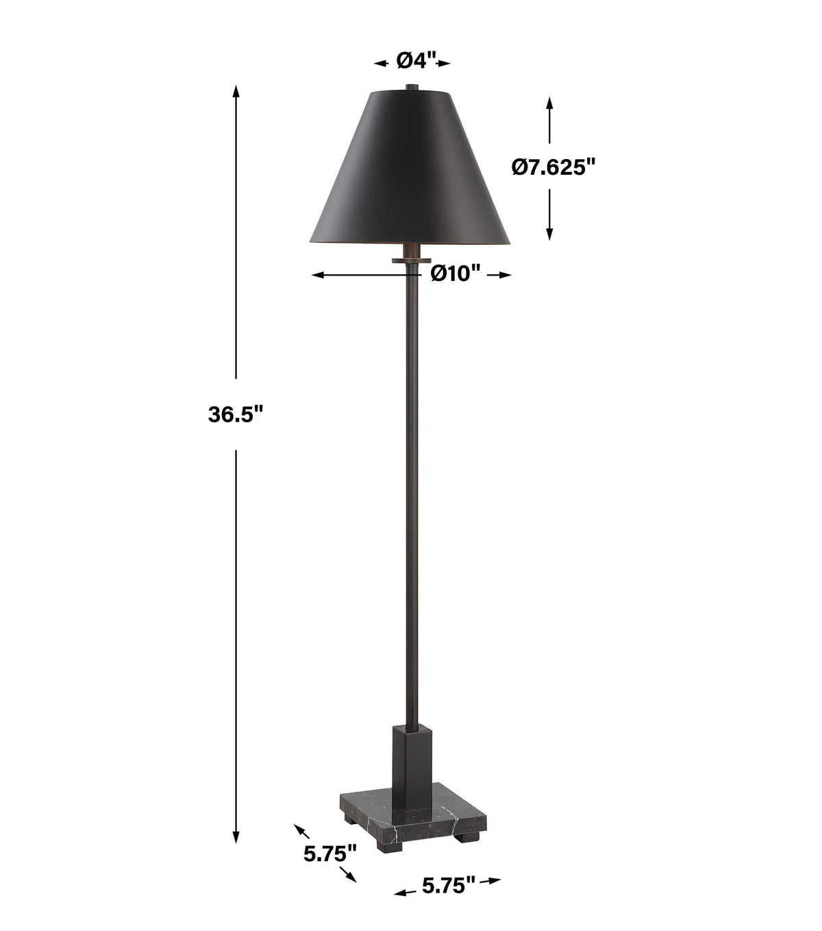 Pilot Black Buffet Lamp - Ornate Home