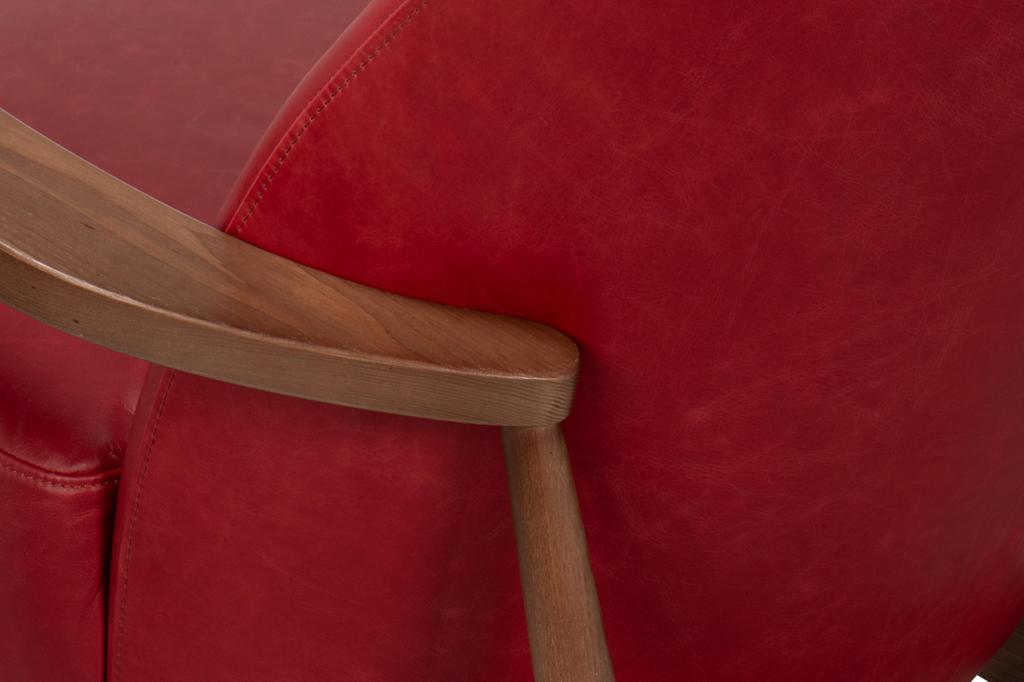 Pindar Red Leather Armchair - Ornate Home