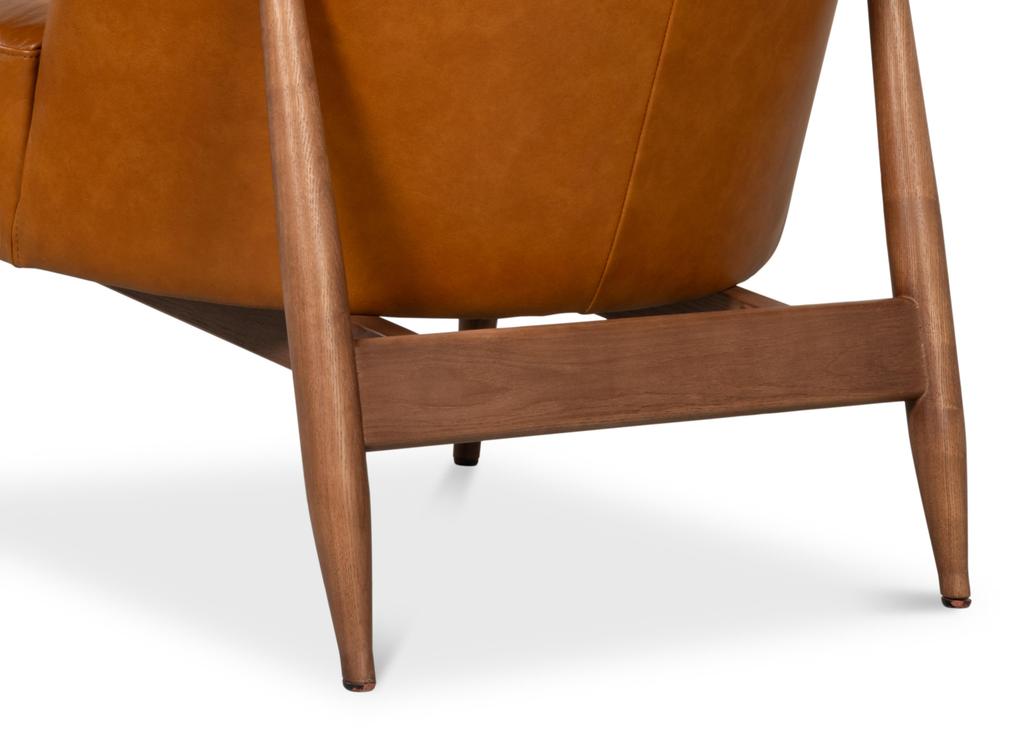 Pindar Tan Leather Armchair - Ornate Home