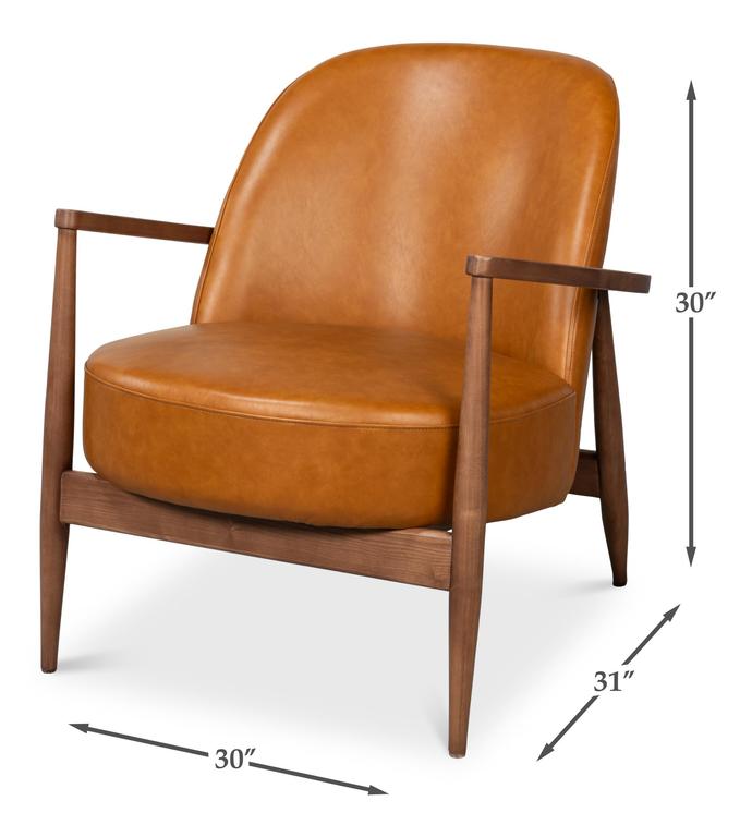 Pindar Tan Leather Armchair - Ornate Home