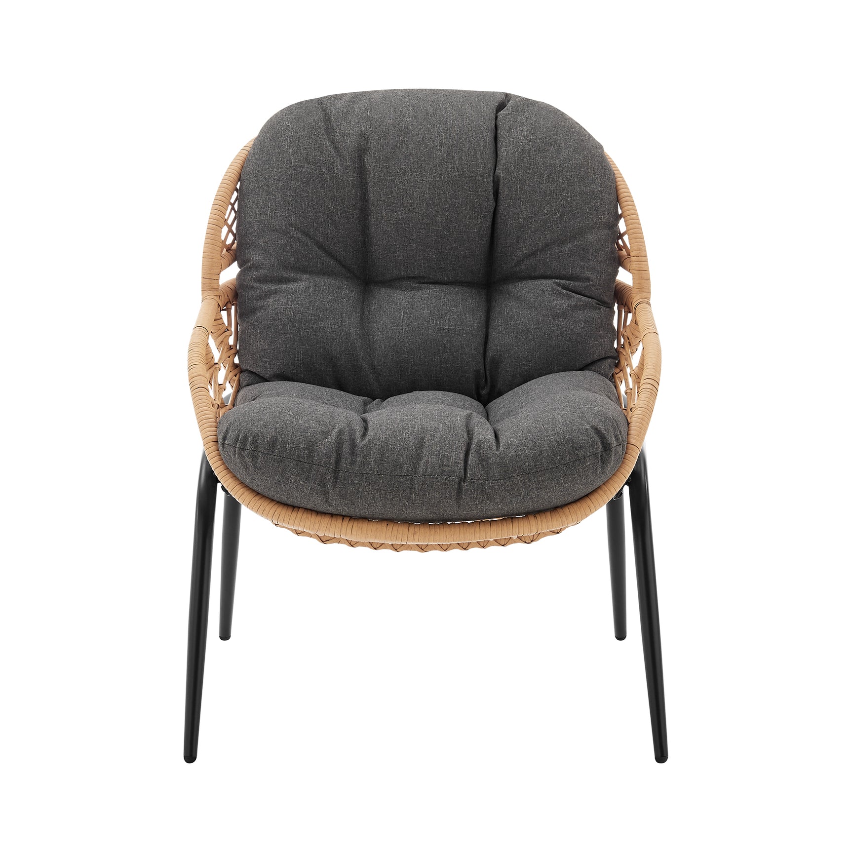 Pine 4-Piece Patio Conversation Set in Grey - Ornate Home