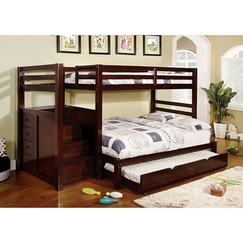 Pine Ridge Dark Walnut Twin/Full Bunk Bed - Ornate Home