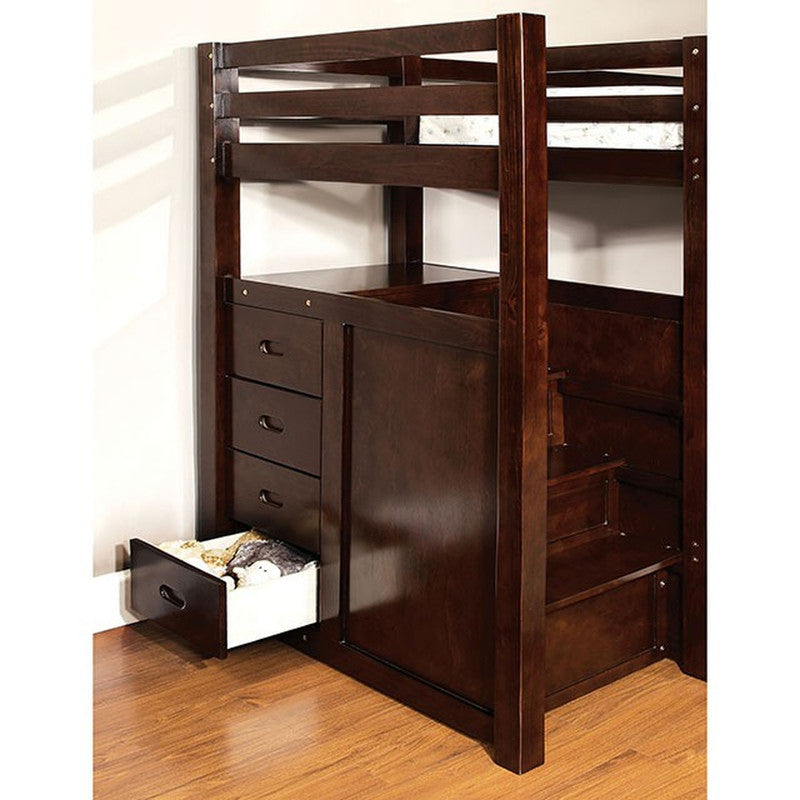 Pine Ridge Dark Walnut Twin/Full Bunk Bed - Ornate Home