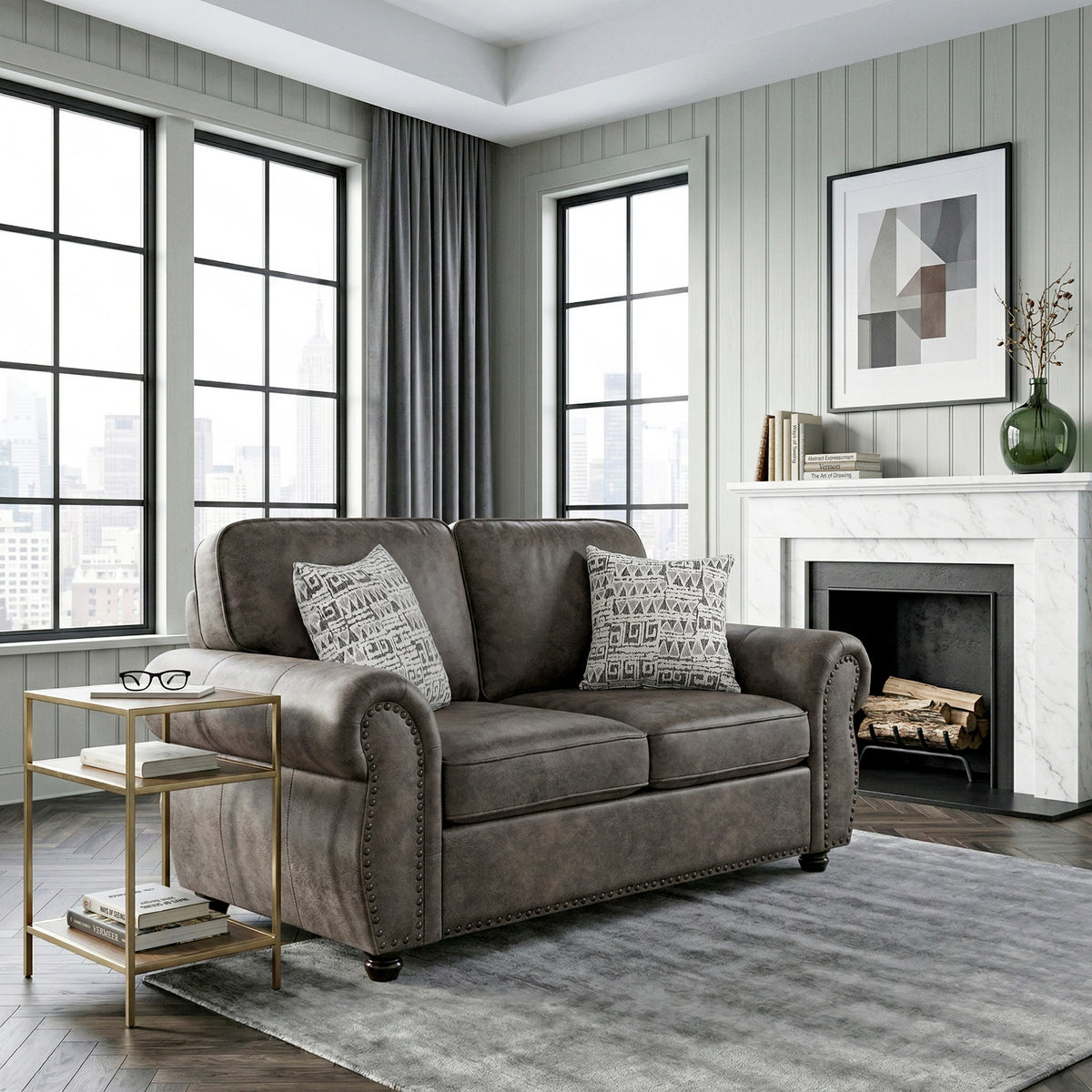 Pinnacle Brown Loveseat - Ornate Home