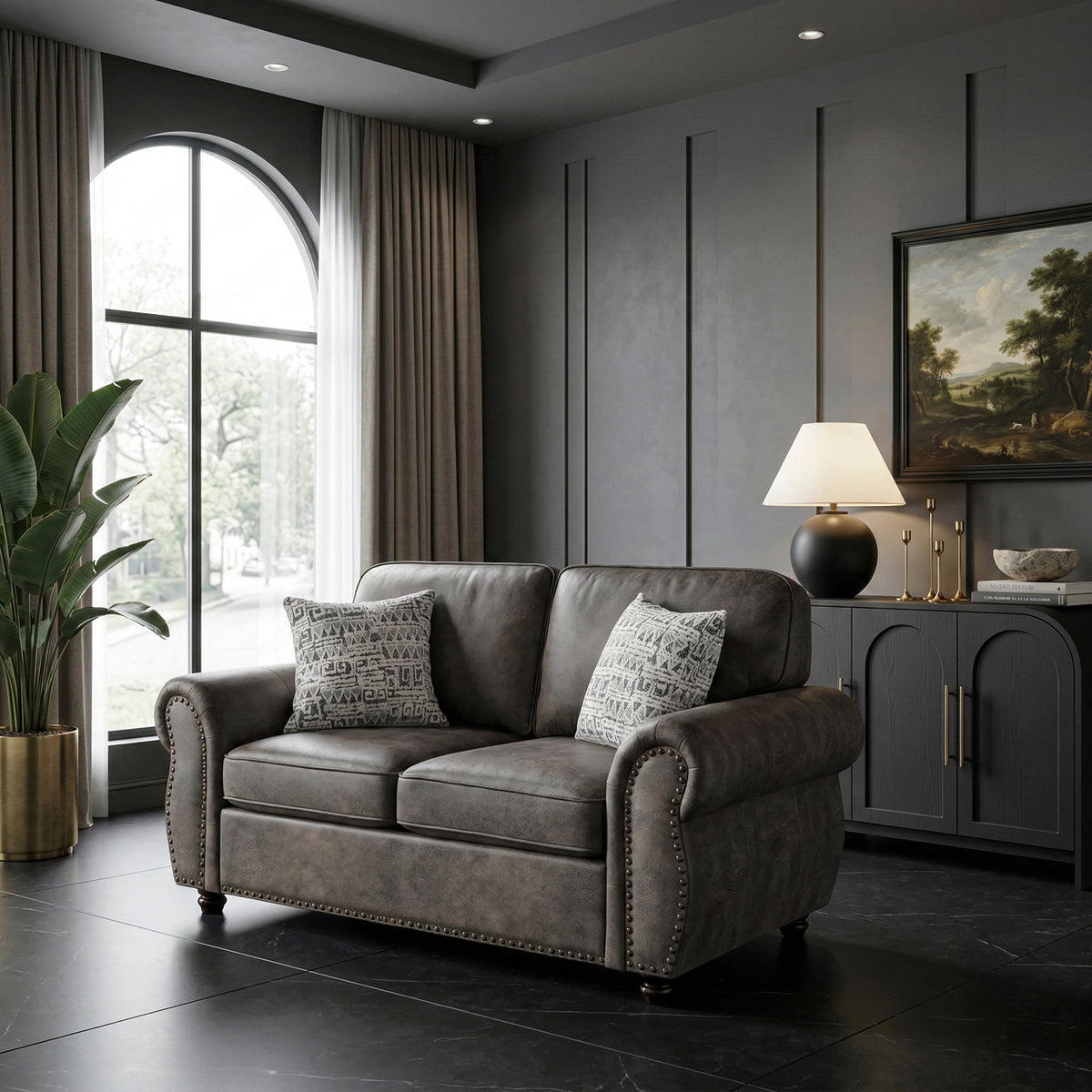 Pinnacle Brown Loveseat - Ornate Home