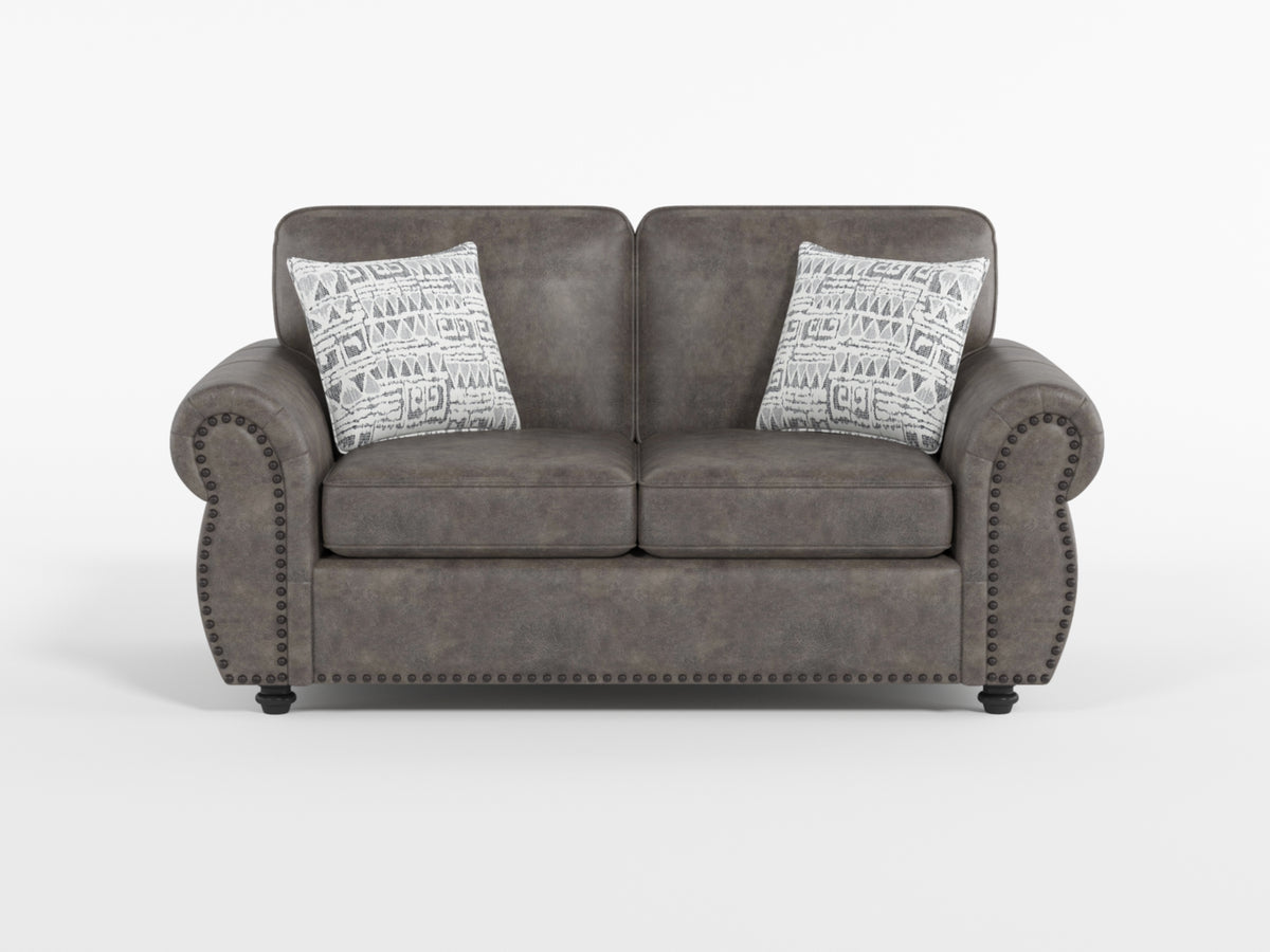 Pinnacle Brown Loveseat - Ornate Home