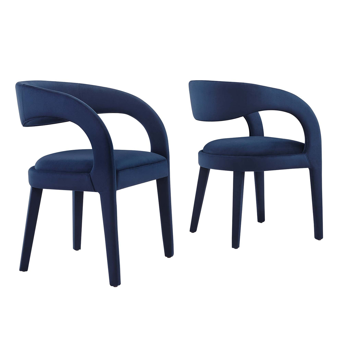 Pinnacle Midnight Blue Performance Velvet Dining Chair (Set of 2) - Ornate Home