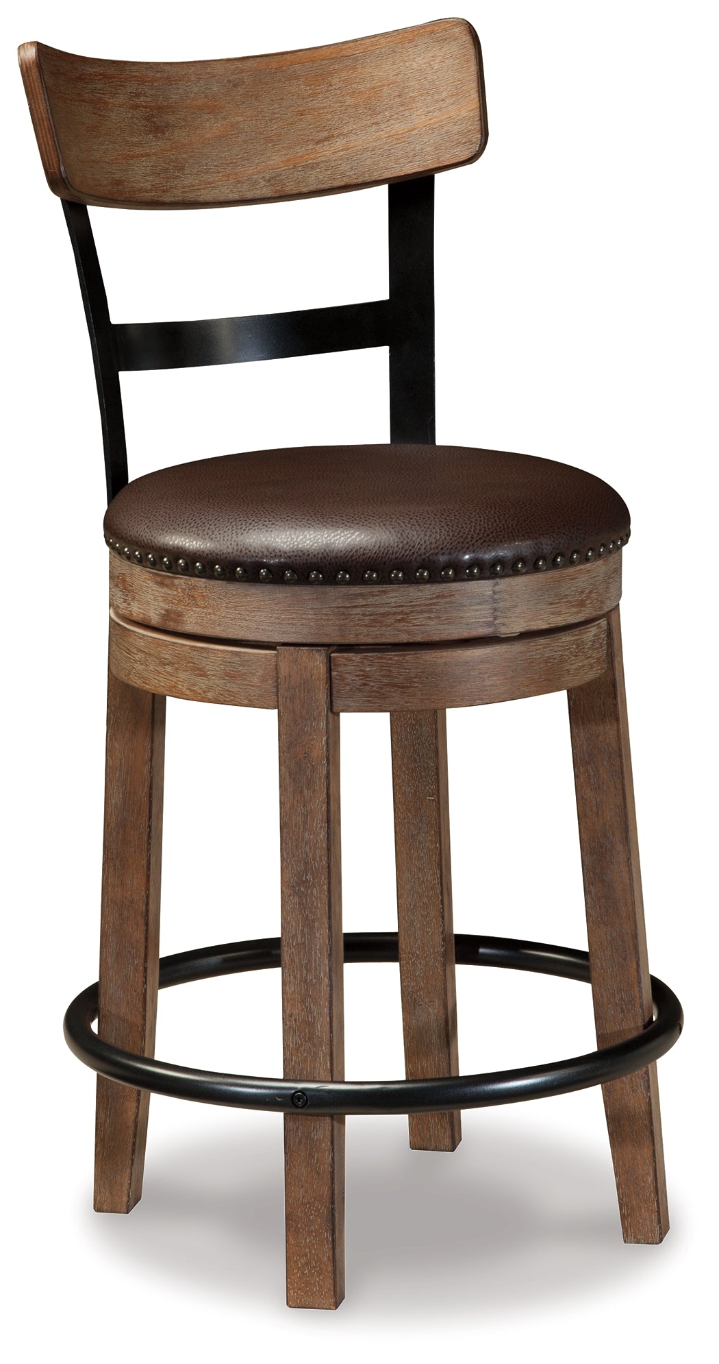 Pinnadel Grayish Brown Counter Height Bar Stool (Set of 2) - Ornate Home