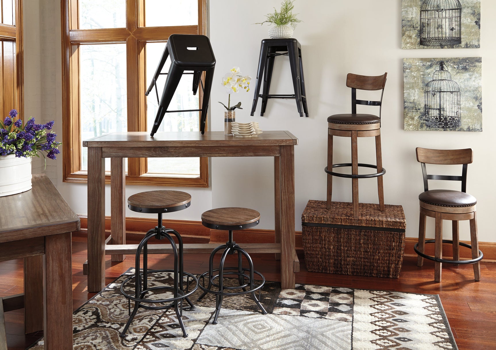 Pinnadel Light Brown Bar Height Bar Chair (Online Special Price) - Ornate Home