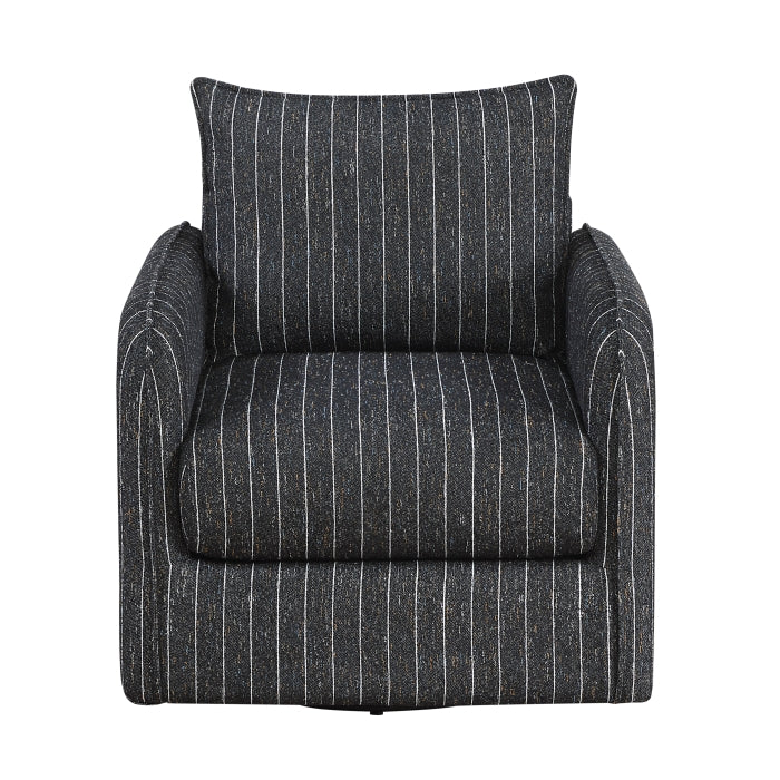 Pinstripe Green Swivel Chair - Ornate Home