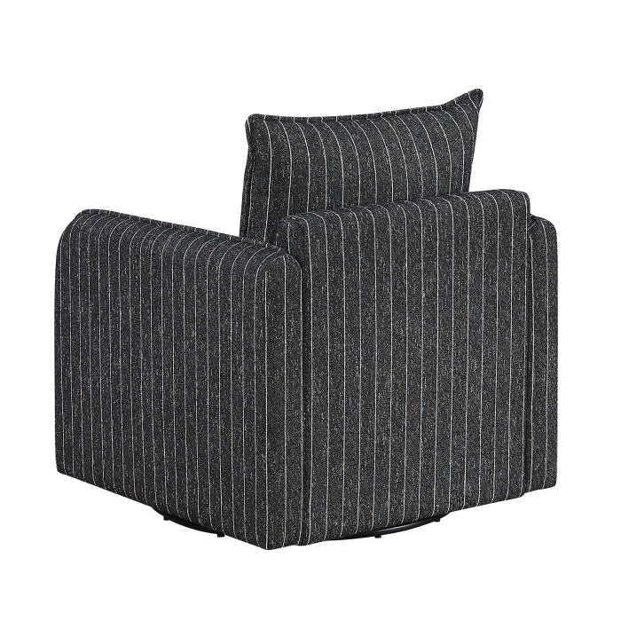Pinstripe Green Swivel Chair - Ornate Home