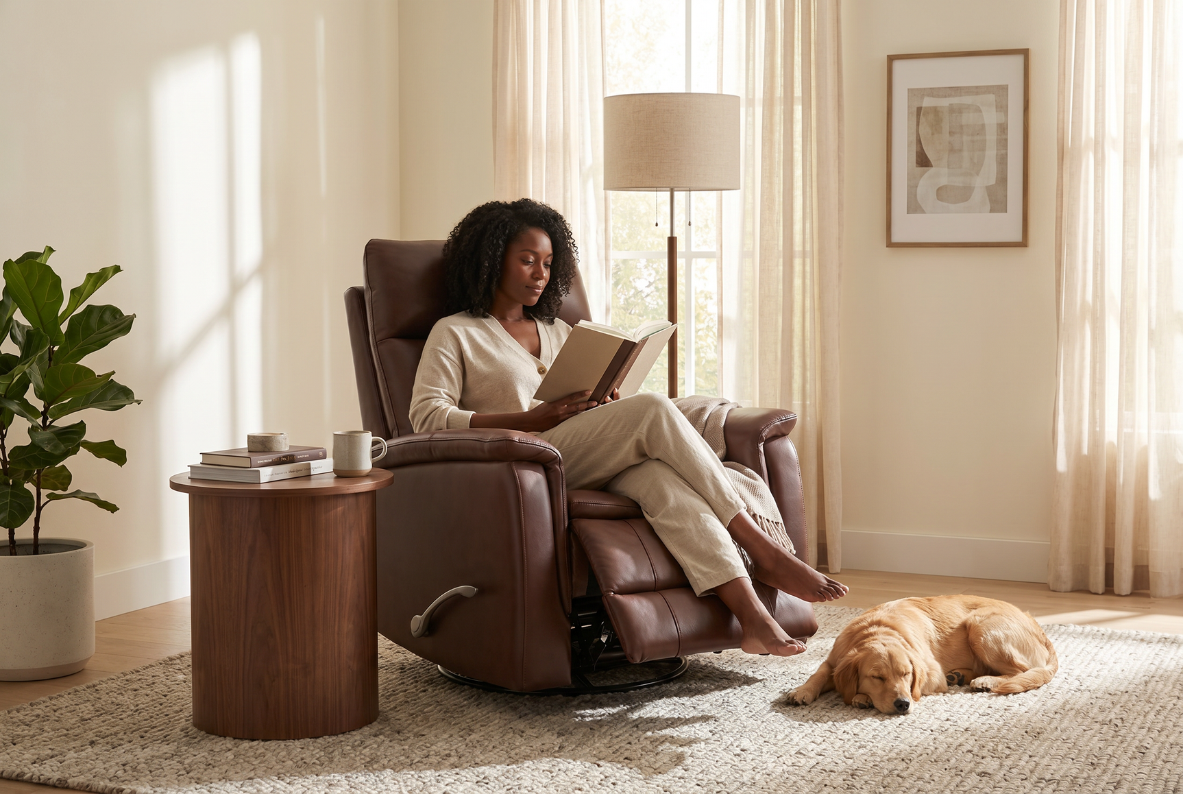 Pioneer Brown Manual Recliner - Ornate Home