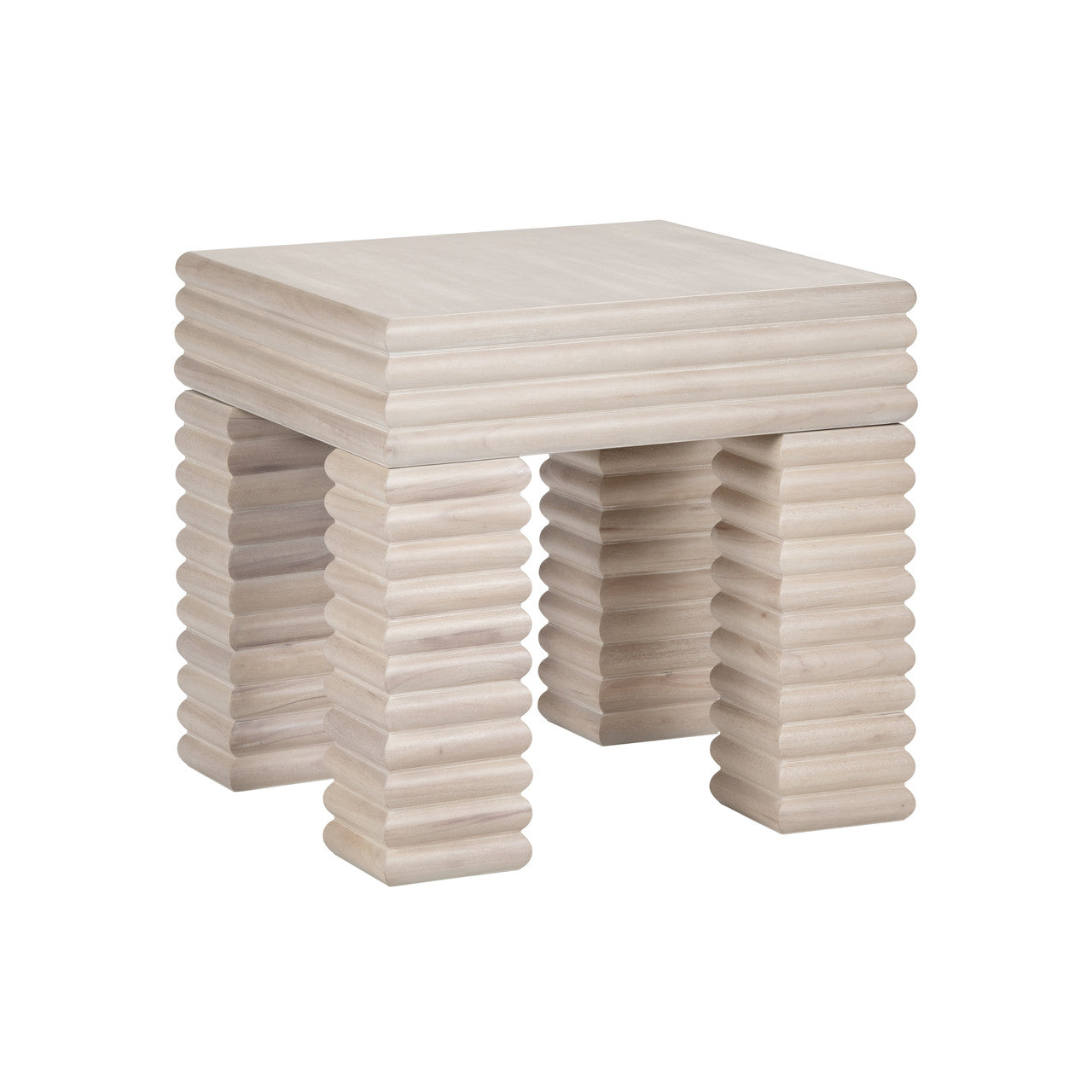Piper Cream End Table - Ornate Home