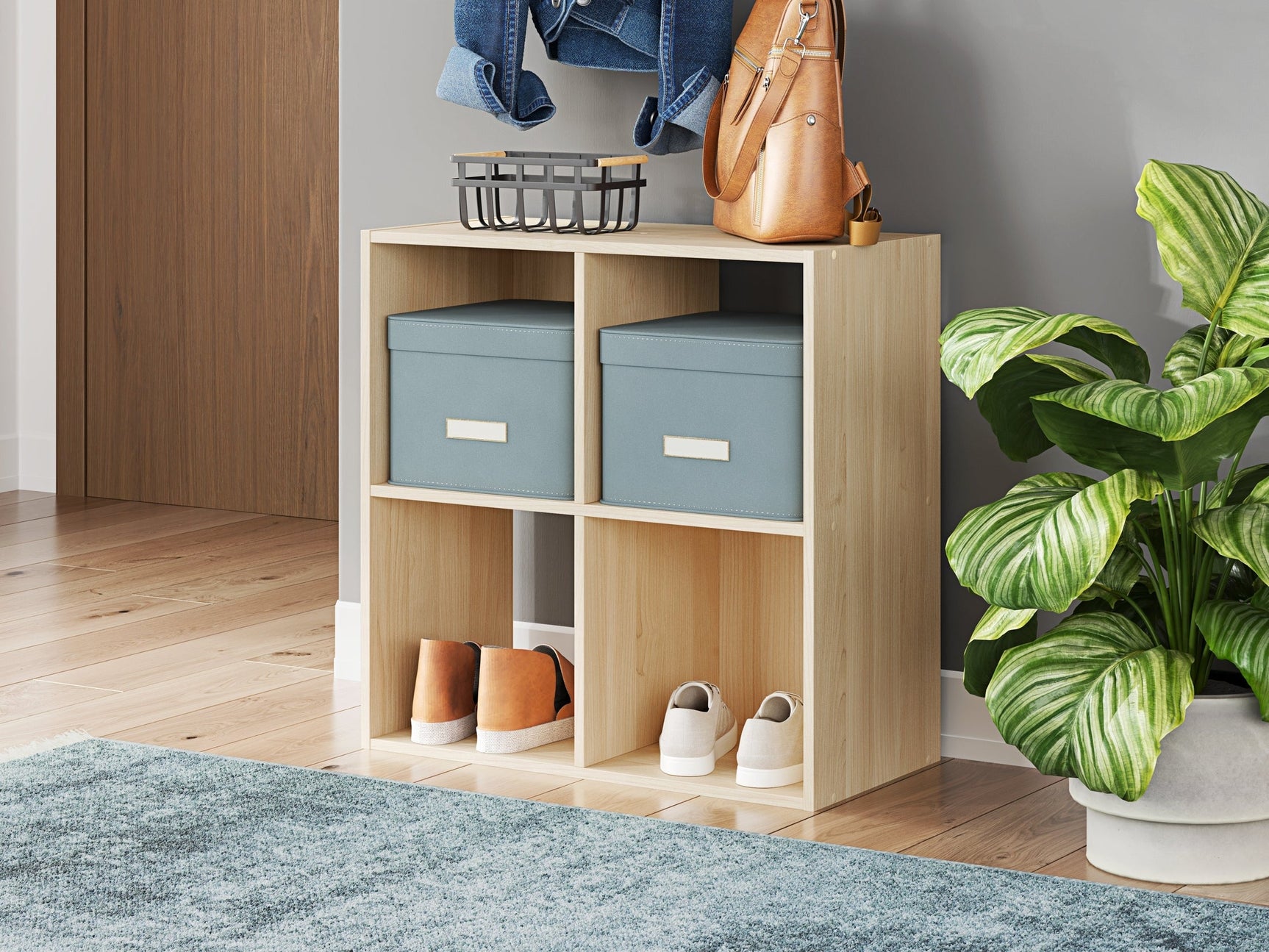 Piperton Tan Four Cube Organizer (Online Special Price) - Ornate Home