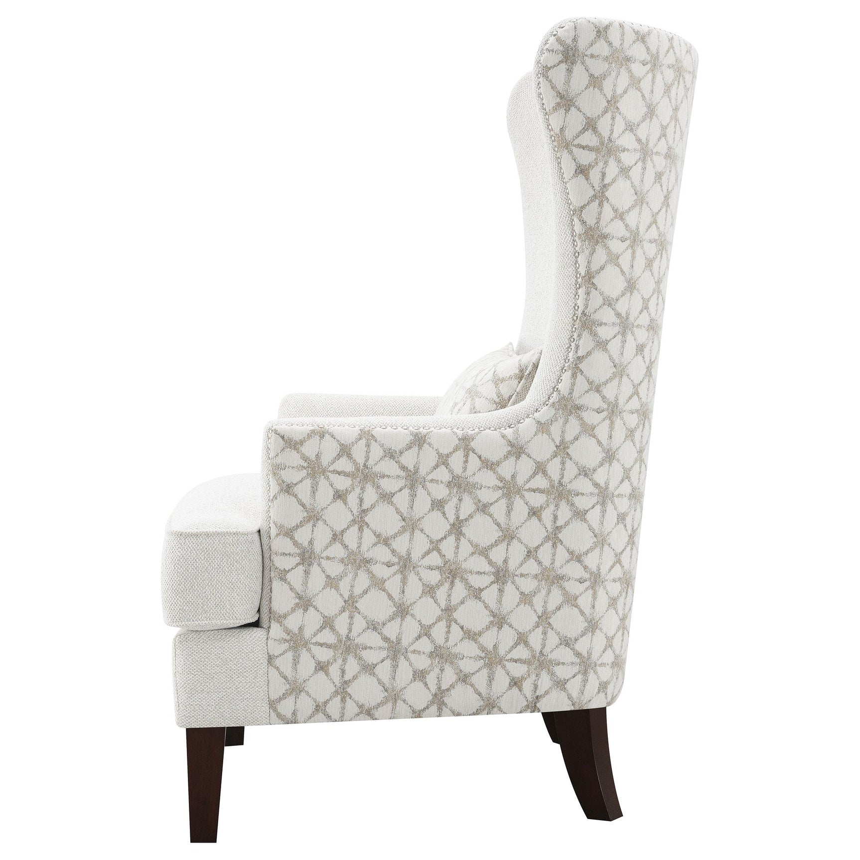 Pippin Latte Upholstered High Wingback Accent Chair - Ornate Home