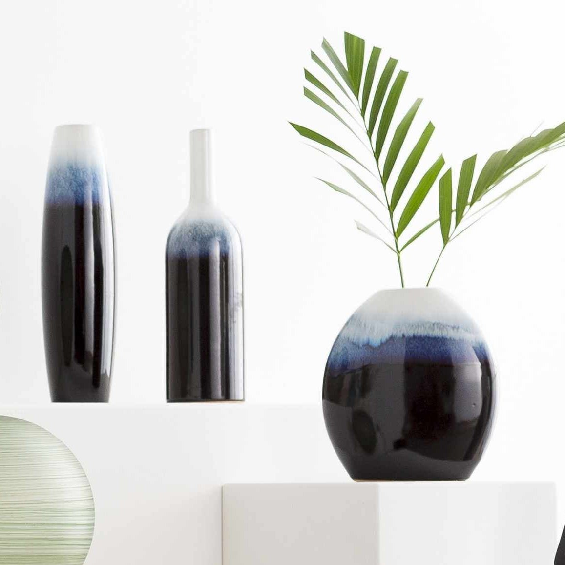 Pitfour Blue White Ceramic Vase Set - Ornate Home