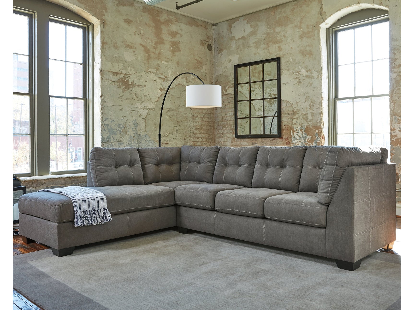 Pitkin Slate 2-Piece Sectional with Chaise - Ornate Home