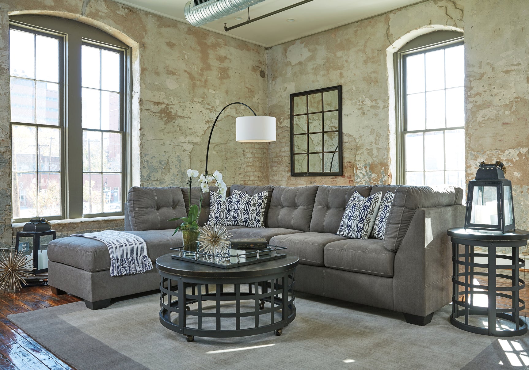 Pitkin Slate 2-Piece Sectional with Chaise - Ornate Home
