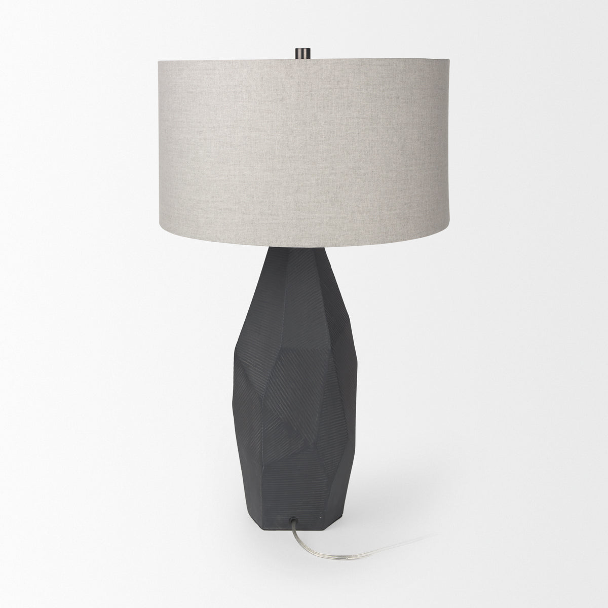 Piven Black/Gray Textured Ceramic Table Lamp - Ornate Home