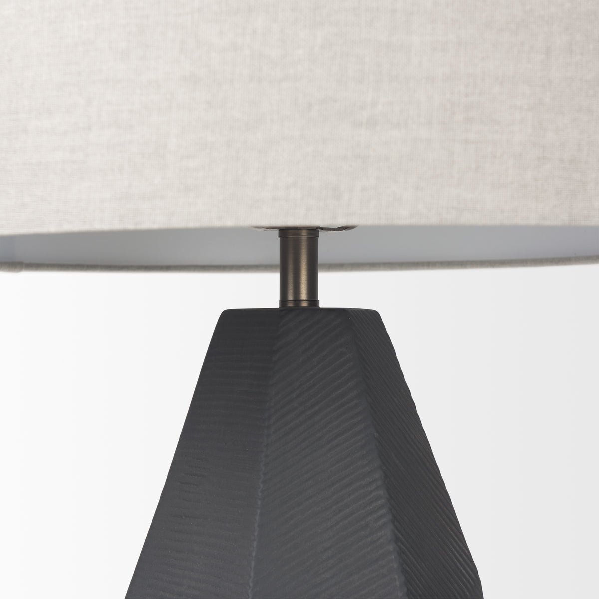 Piven Black/Gray Textured Ceramic Table Lamp - Ornate Home