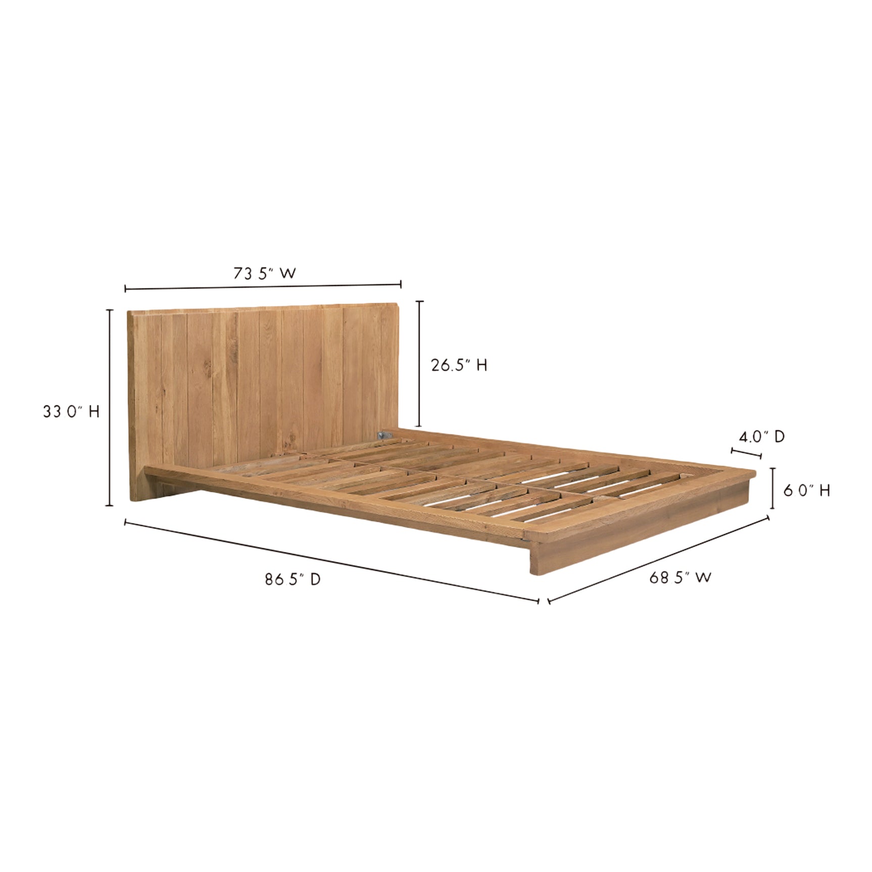 Plank Natural Queen Bed - Ornate Home