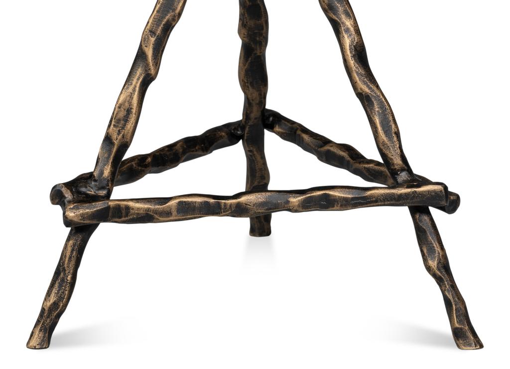 Planter's Brown/Brass Side Table - Ornate Home