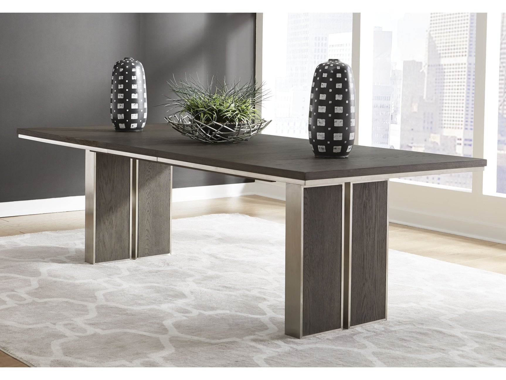Plata Extension Dining Table in Thunder Grey - Ornate Home