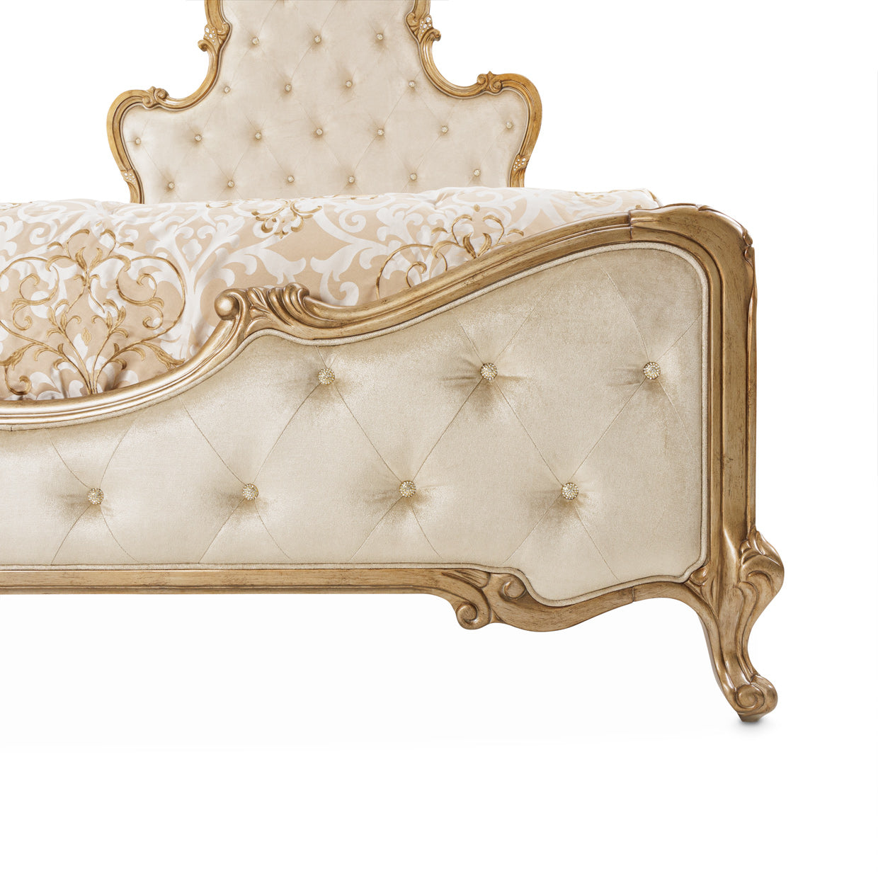 Platine de Royale Antique Platinum/Champagne Panel Bed - Ornate Home