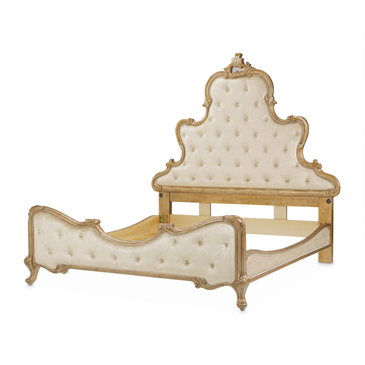Platine de Royale Antique Platinum/Champagne Panel Bed - Ornate Home