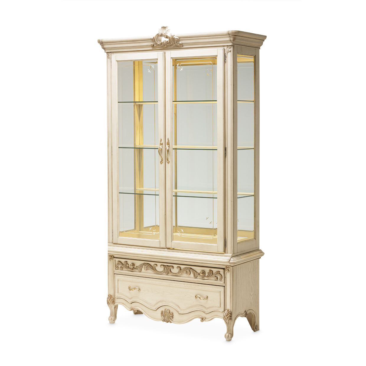 Platine de Royale Champagne Curio Cabinet - Ornate Home