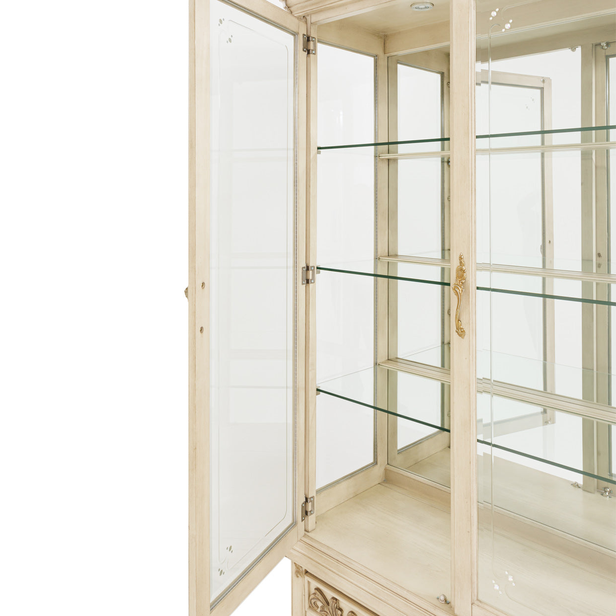 Platine de Royale Champagne Curio Cabinet - Ornate Home