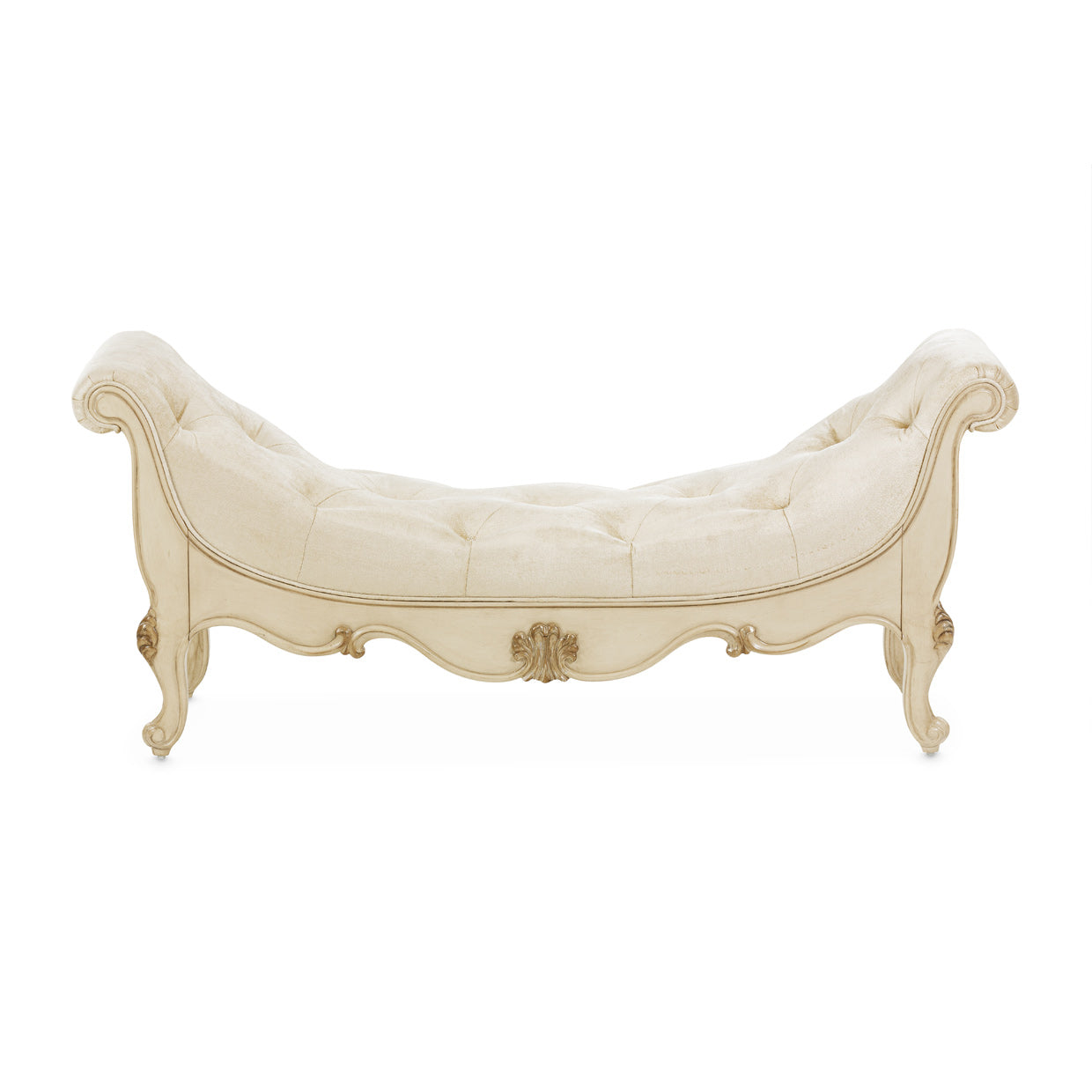 Platine de Royale Champagne Non-Storage Bed Bench - Ornate Home
