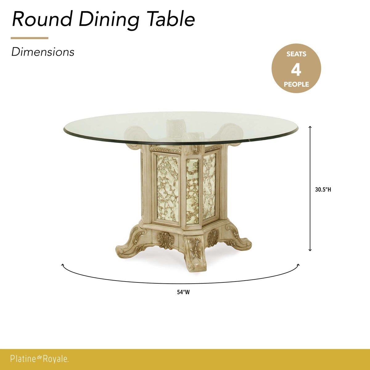 Platine de Royale Champagne Round Dining Table